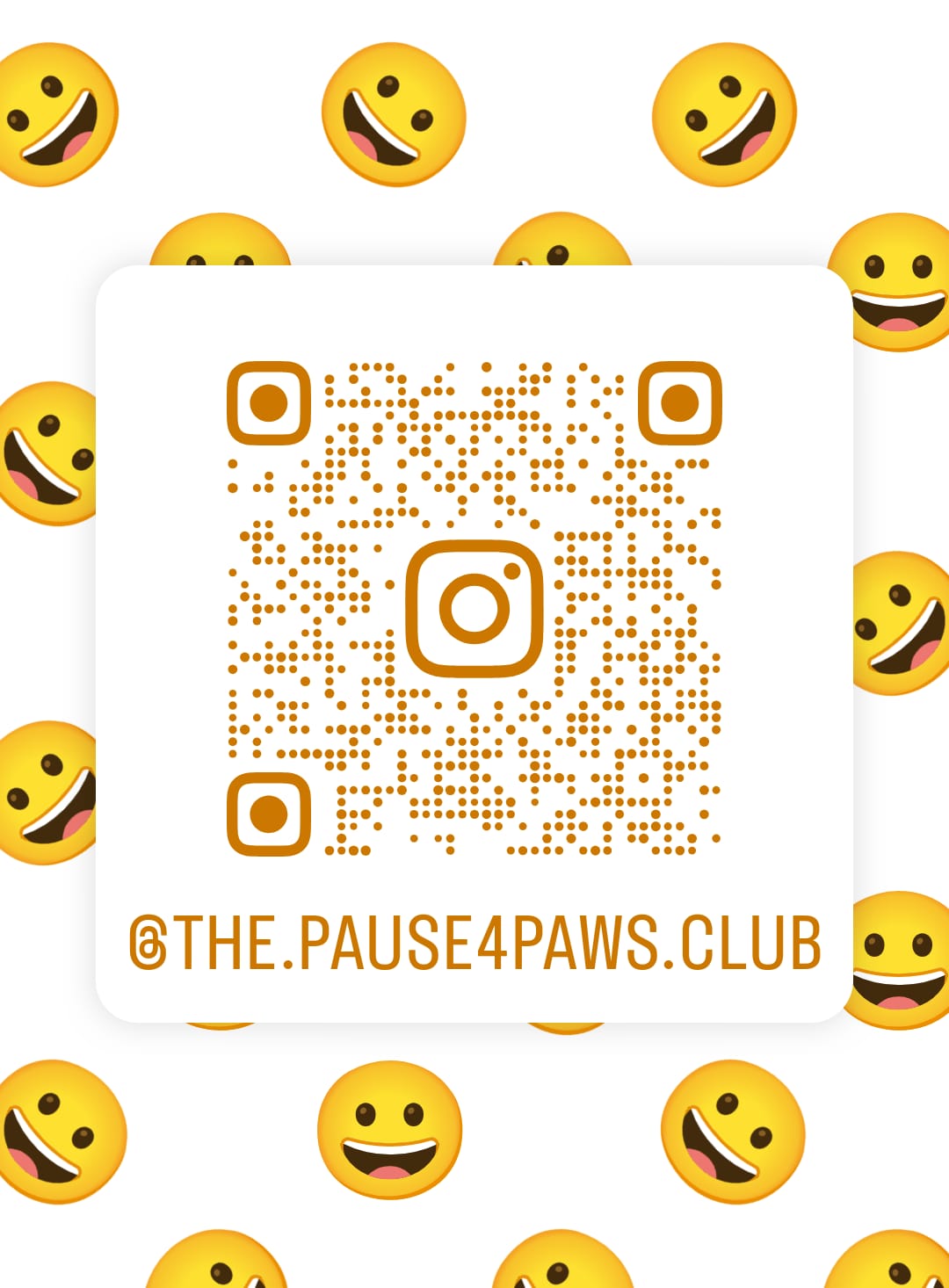 Instagram QR code for the Pause4Paws Club account